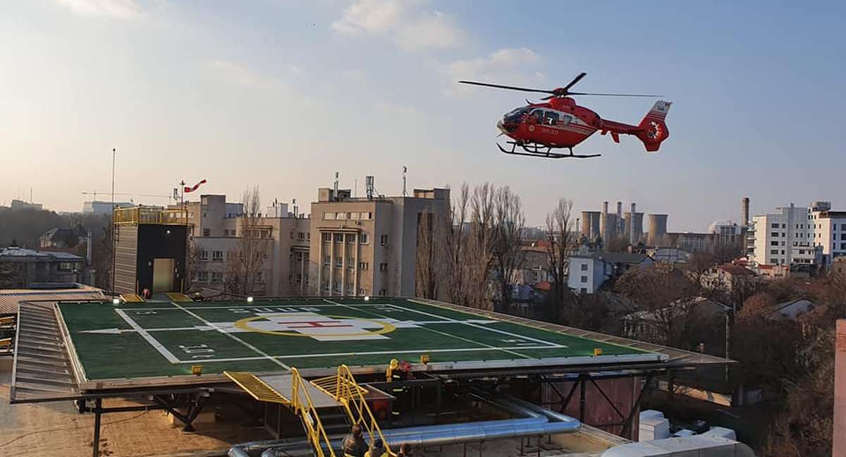 Pacient în șoc cardiogen, transportat cu elicopterul SMURD la SUUB București